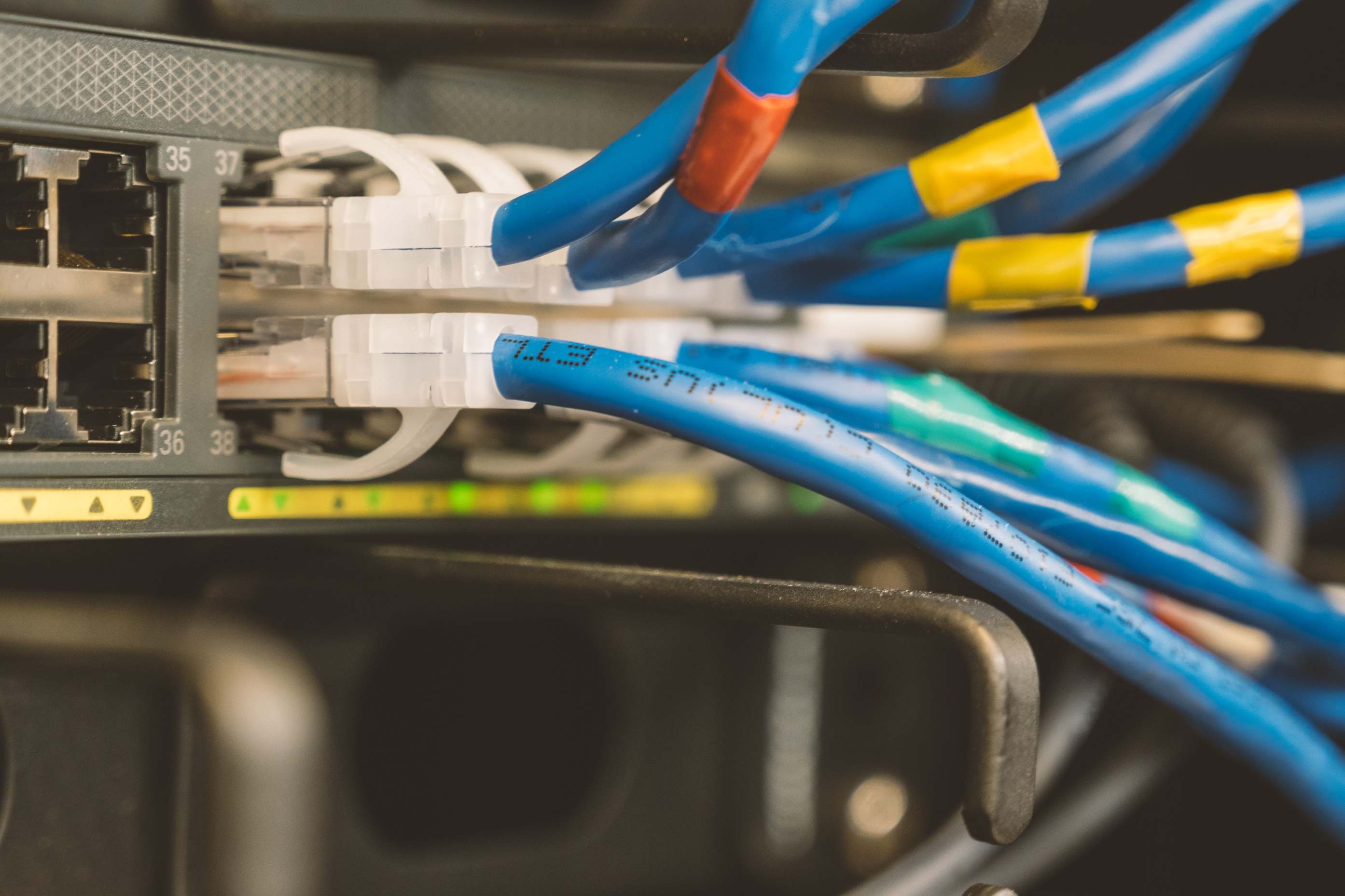 Network server equipment with connected cabling